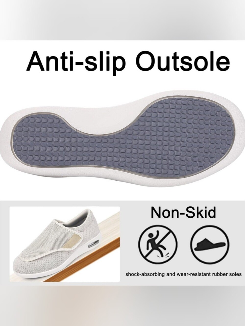 Adjustable Medical Shoes For Diabetes/ Elderly/Edema - Picture 3 of 5